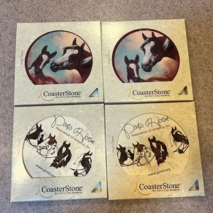 Pinto horse coaster stones
